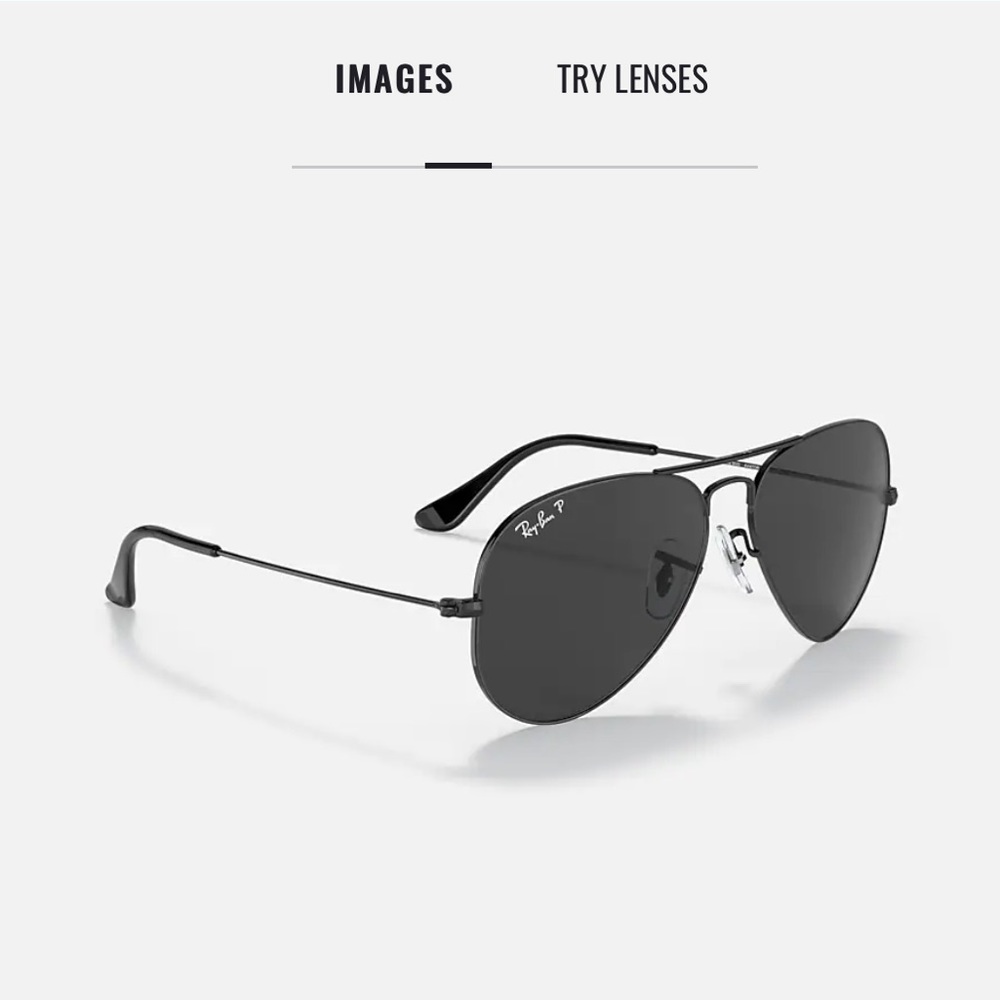 Authentic Polarized Black on Black Aviator Rayban Sunglasses